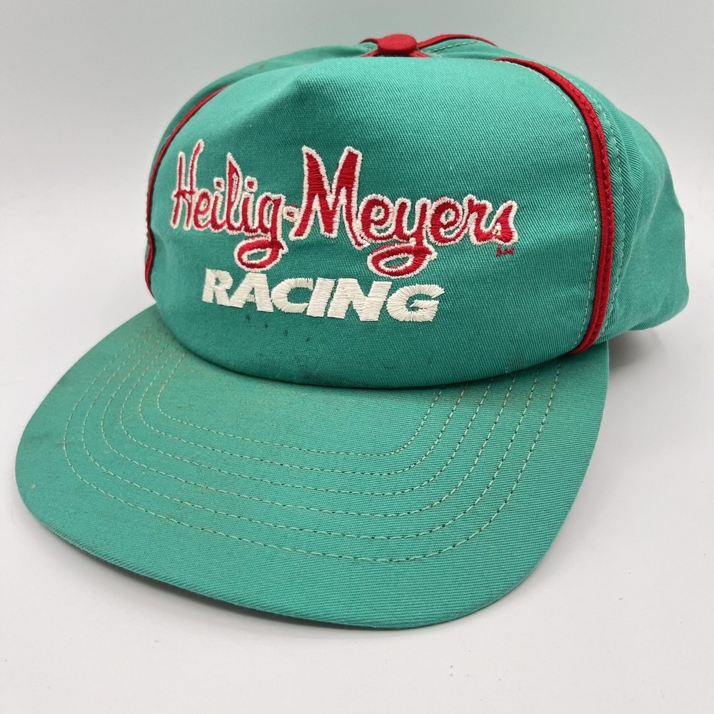 Vintage Heilig-Meyers Racing Hat Cap Snap Back Mens‎ One Size Green NASCAR USA